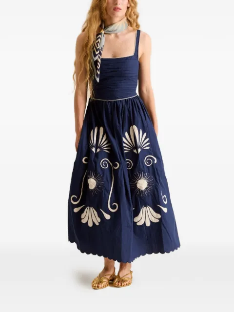 Carolina K Almara embroidered midi dress Blue 226SA22