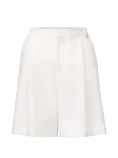 VIKTORIA & WOODS belt-loops pleated shorts White W4456