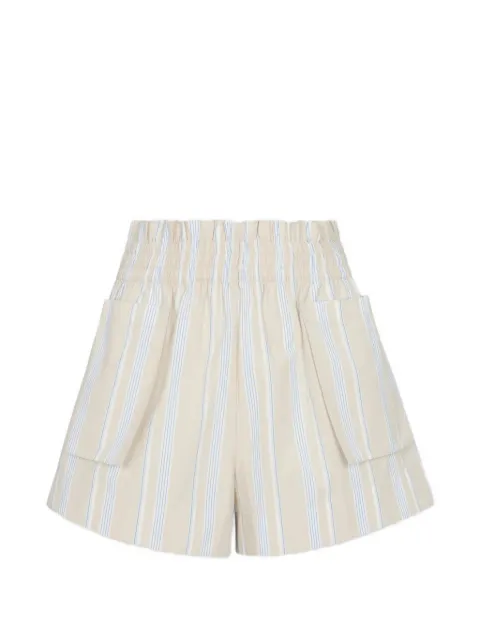 HEVRON Mira striped paperbag-waist shorts Neutrals HSP26SH075