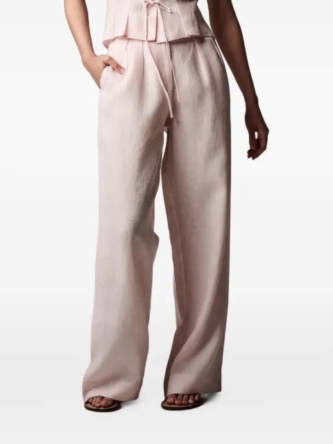 HEVRON Alina drawstring-fastening palazzo pants Neutrals HPT013