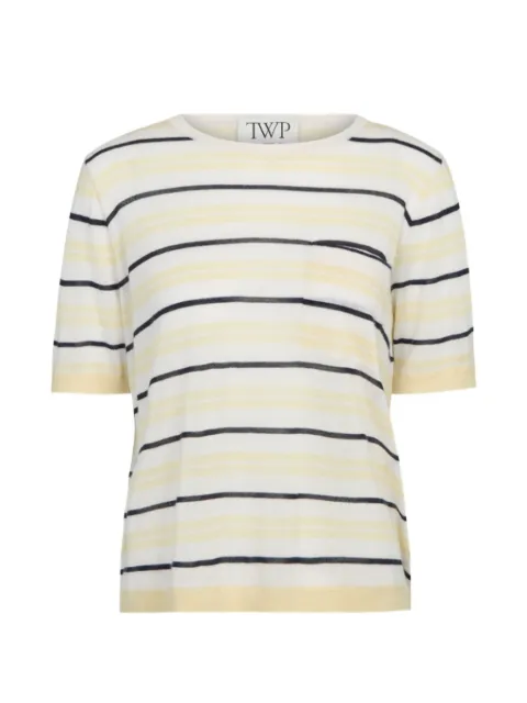 TWP striped chest-pocket T-shirt Neutrals 92115Y027