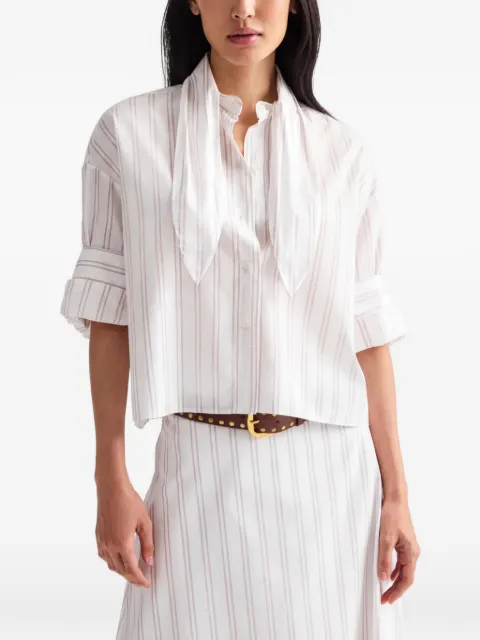 TWP striped tie shirt White 55529