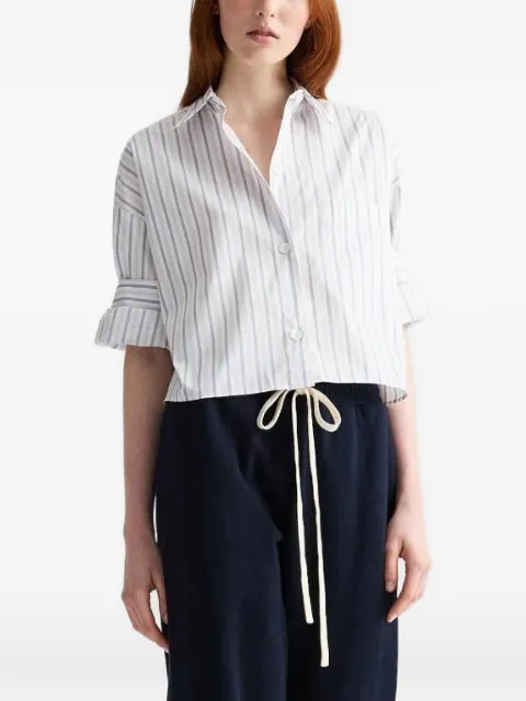 TWP striped-cropped shirt White 51604