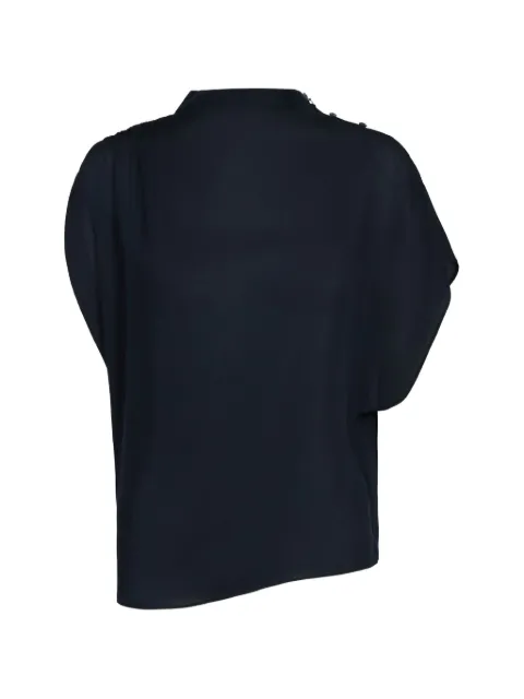 TWP Wish You Would draped mock-neck blouse Blue G555423
