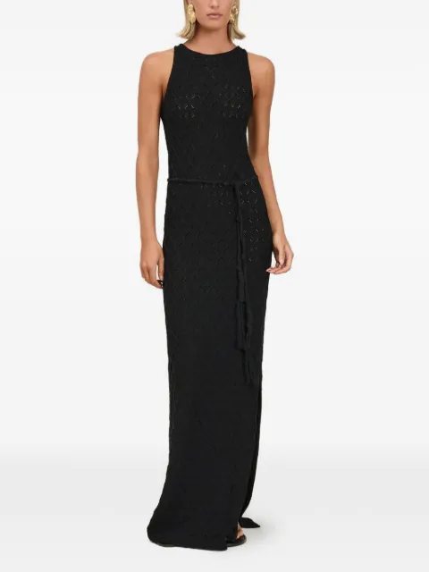 Devon Windsor Nova open-back belted dress Black RE26573DR