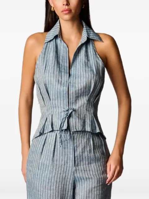 HEVRON Sloan striped top Blue HTP0463S
