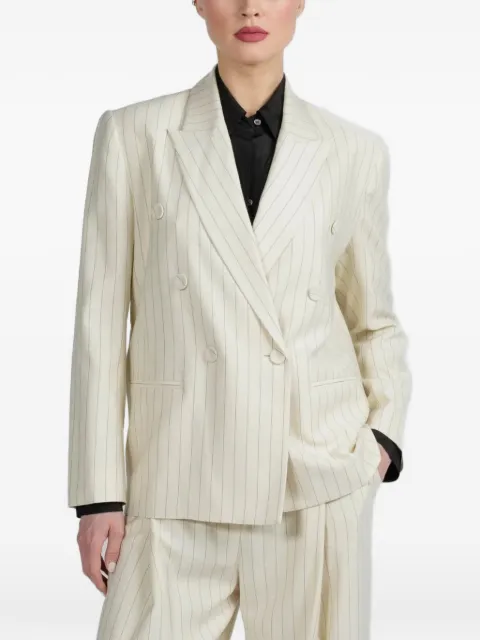 The Sei pinstriped double-breasted blazer Neutrals TS5035BSP26