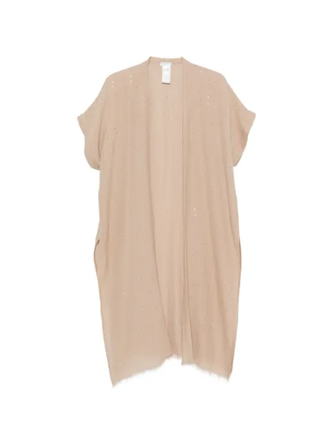 Peserico sequin-embellished fringed-edge kimono Neutrals A31537C0CC751
