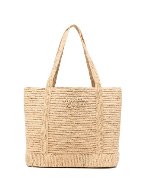 Maison Kitsuné logo-lettering tote bag Neutrals QU05107OF0019