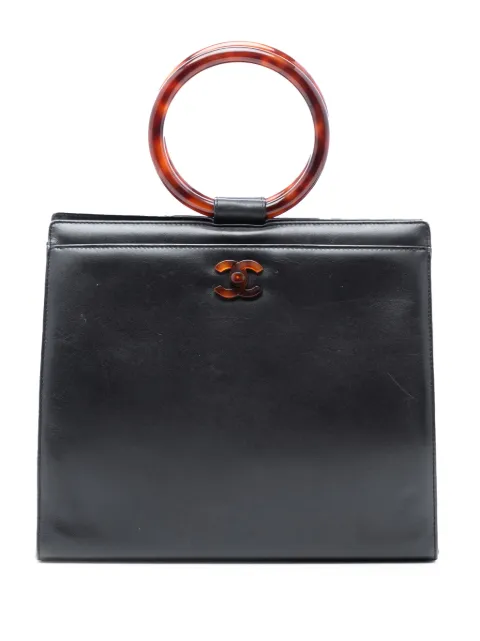 CHANEL Pre-Owned 1997-1999 CC Calfskin Tortoiseshell handbag Black MKHIQH702U2DY40D