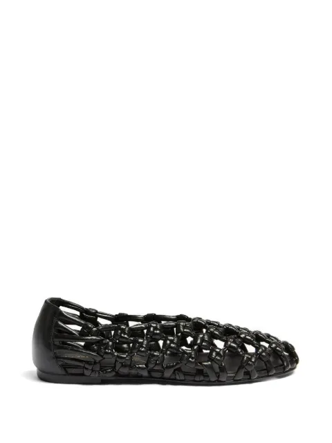 Liviana Conti Olimpia woven leather ballet flats Black A6SC52