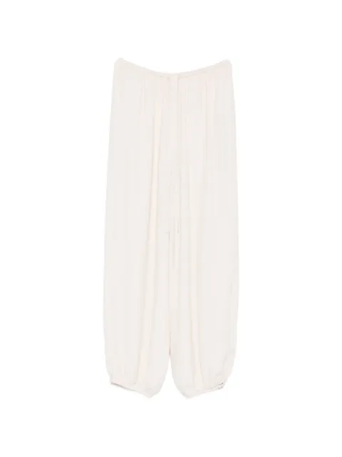 Forte Forte drawstring-waist gathered-cuff trousers Neutrals 15087MYPANTS