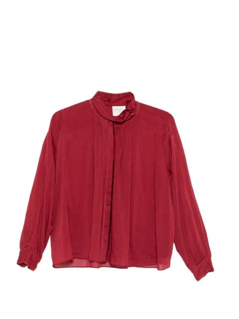 Forte Forte pomegranate mock-neck blouse Blue 15104MYSHIRT