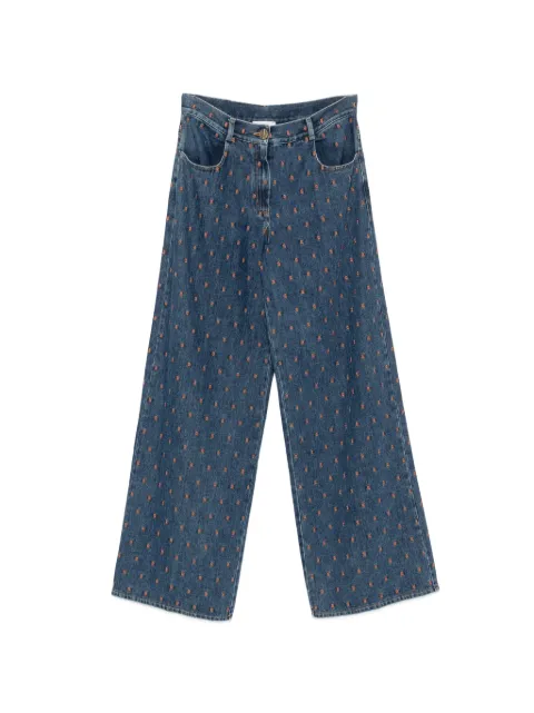 Forte Forte embroidered wide-leg jeans Blue 15033BISMYPANTS