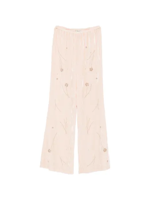 Forte Forte bead-embellished velvet trousers Pink 15046MYPANTS