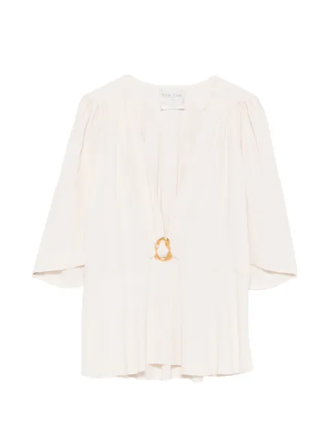 Forte Forte buckle-detail short-sleeve top Neutrals 15086MYTOP