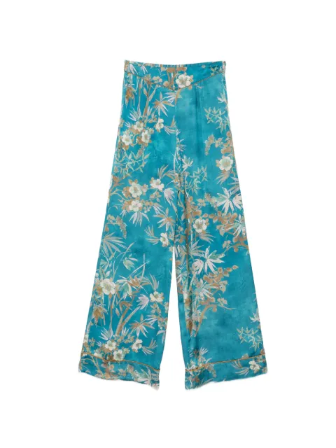 Forte Forte floral-print silk palazzo pants Blue 15124MYPANTS