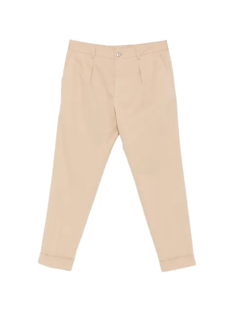 Incotex pleated turn-up trousers Neutrals 1W090190475417