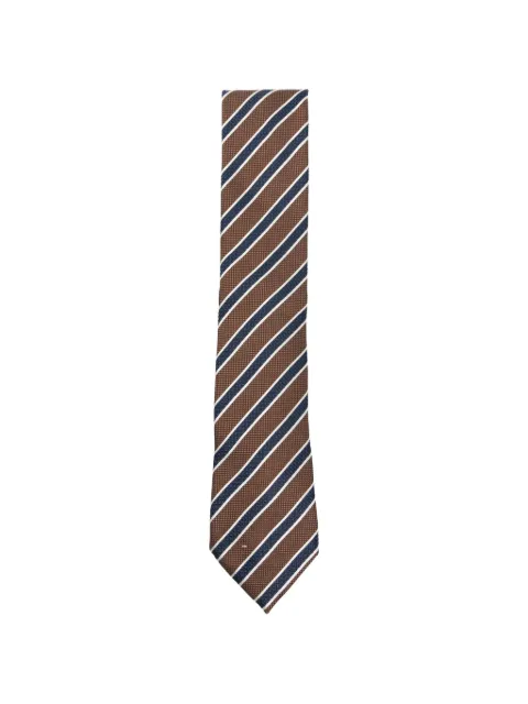 Zegna diagonal-stripe tie Brown Z3C36TA31P8