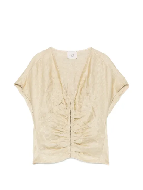 Alysi ruched crinkled-texture blouse Neutrals 116835P6204
