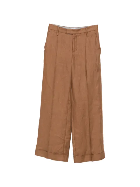 Brunello Cucinelli pleated turn-up trousers Brown MH527P8492C9850