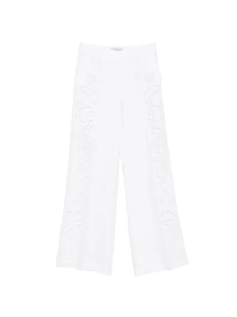 ERMANNO FIRENZE broderie-anglaise trousers White D48EP085ES4