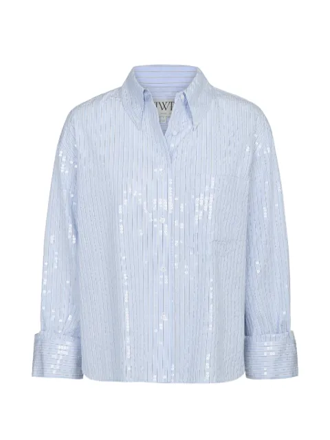 TWP sequin-embelished striped shirt Blue 55342NE067