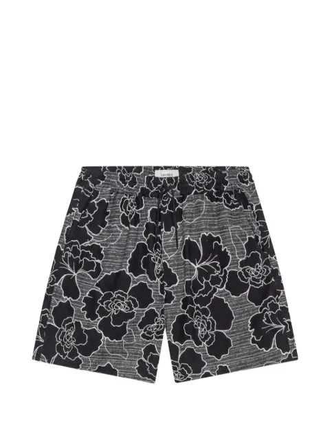 Les Deux Charlie Poppy floral-print drawstring shorts Black 1001487