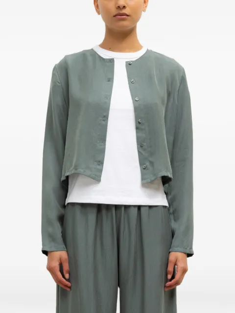LESET Kim buttoned cropped top Green LJ155AKIM