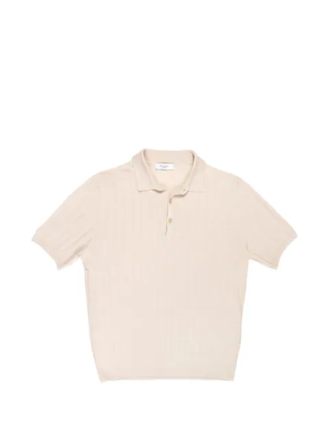 Boglioli ribbed-knit polo shirt Neutrals 91303SB6804