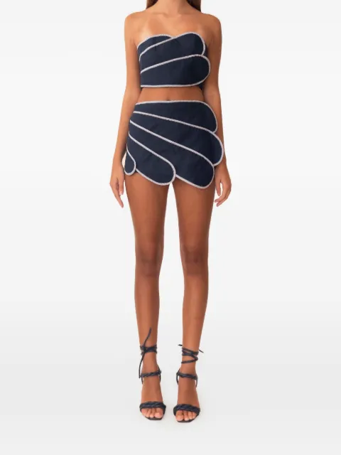 AZULU Sango scalloped shorts Blue RS2556
