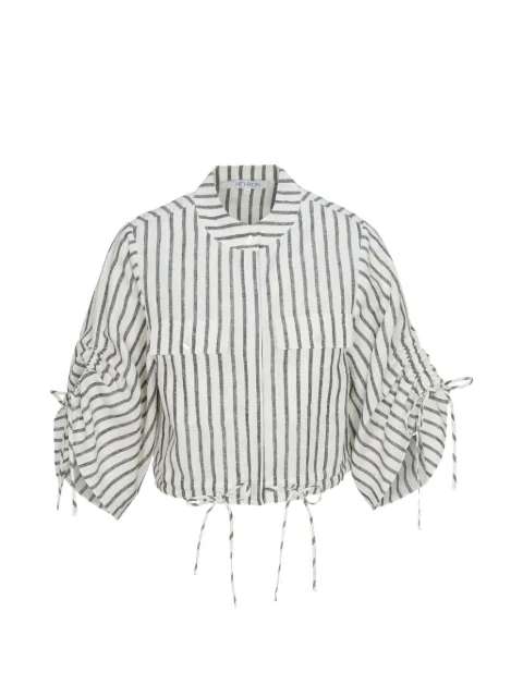 HEVRON Eva striped tie-detail top White EVATOP