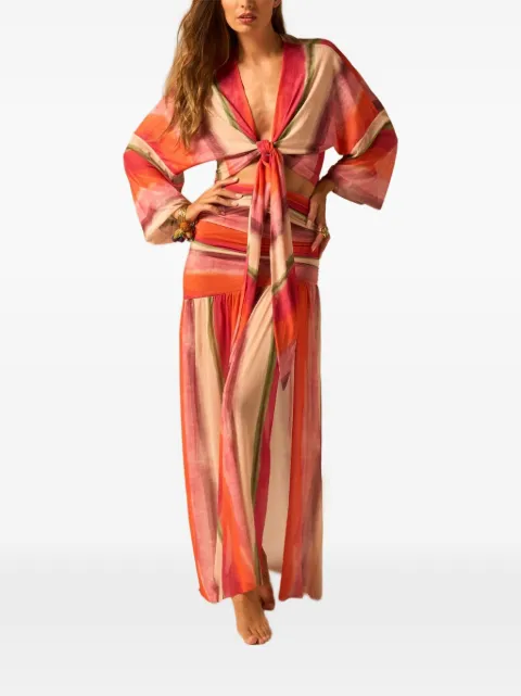 JBQ striped maxi skirt Orange S091204