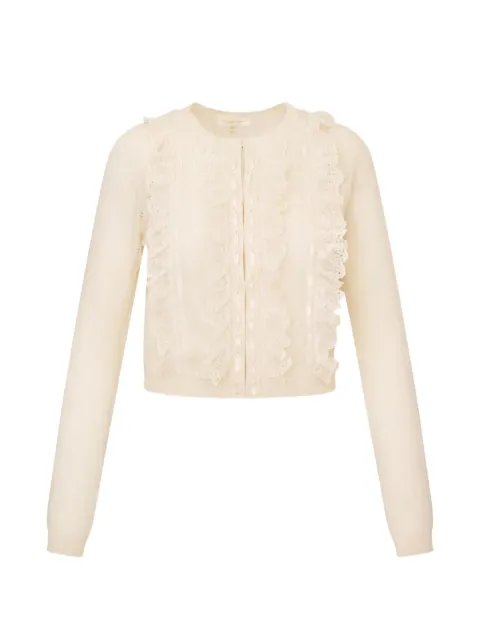 LoveShackFancy Melisse ruffled knitted cardigan White K21933144