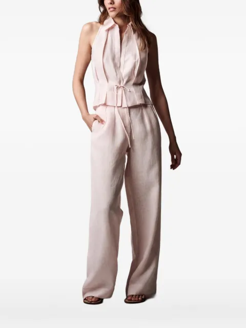 HEVRON collared tie top Pink HTP0463