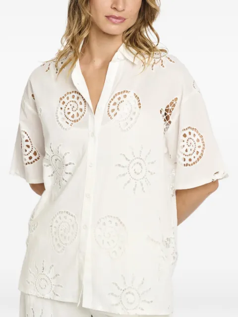 Miss June Kyle cut-out detail cotton shirt White NS24