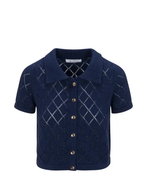 HEVRON Arlet diamond-pattern cardigan Blue HSP24T079