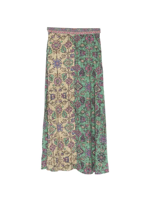 Ba&Sh geometric-print pleated midi skirt Neutrals 1E26PARI