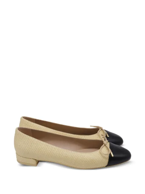Stuart Weitzman Bow raffia ballet flats Neutrals GILTPUUSSH720351W