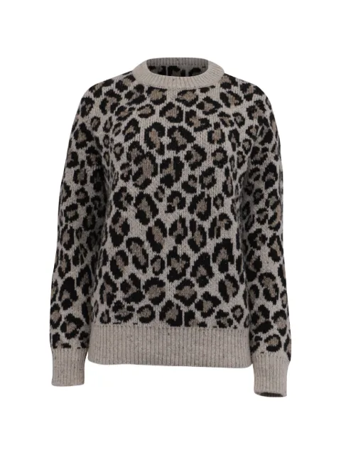 Alanui animal print crewneck sweater Neutrals GILTPUUSCL719605W