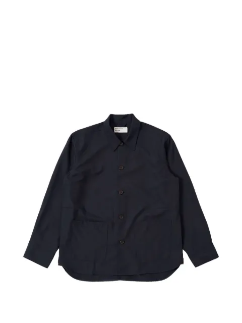 Universal Works Travail pocket cotton overshirt Blue 34564