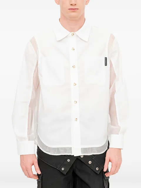Andersson Bell organza-panel shirt White APA91443M