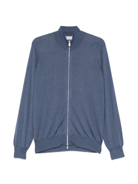 Brunello Cucinelli long-sleeve zip-fastening cardigan Blue M2300106CZQ30