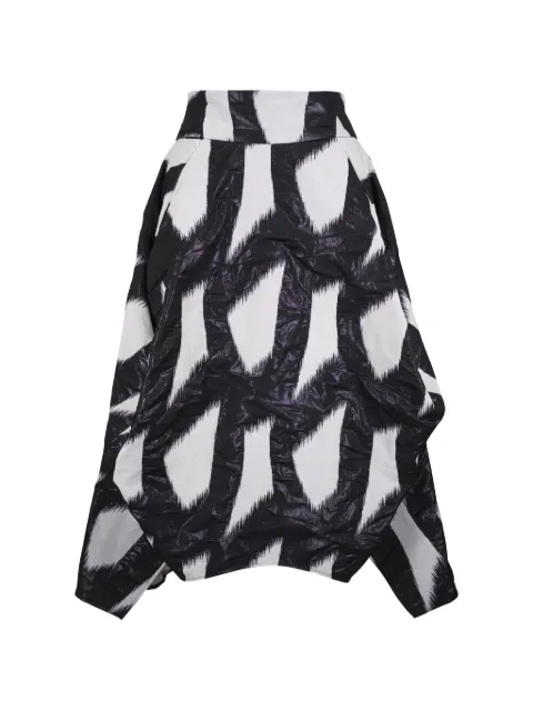 Zero + Maria Cornejo Nio flared geometric-pattern skirt Black A26MBR401BLACKCHA