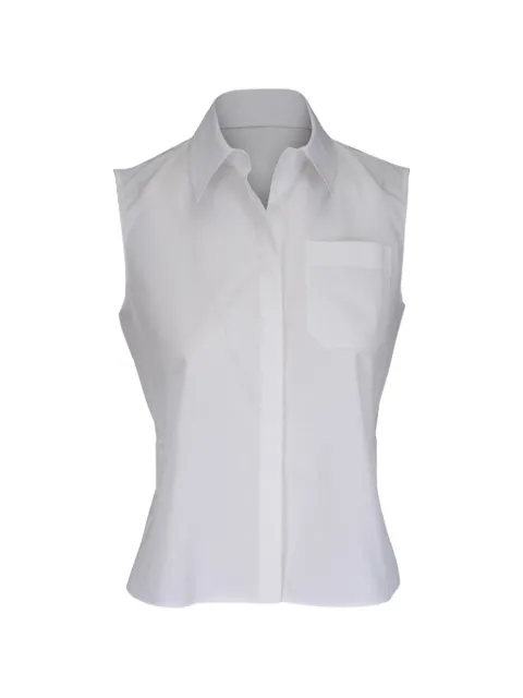 Akris chest-pocket sleeveless blouse White 7601106000094137011