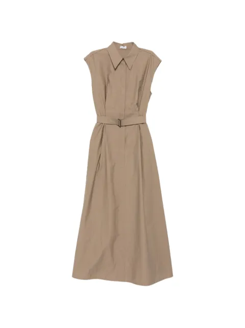Brunello Cucinelli belted sleeveless midi dress Neutrals ML140A5286C9325