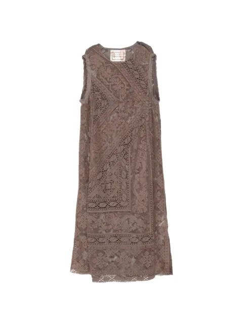 By Walid chateau laced curtain rima dress Brown 141441W