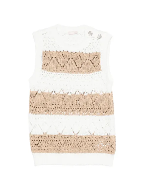 LIU JO crochet knit top White WA6229MA86R