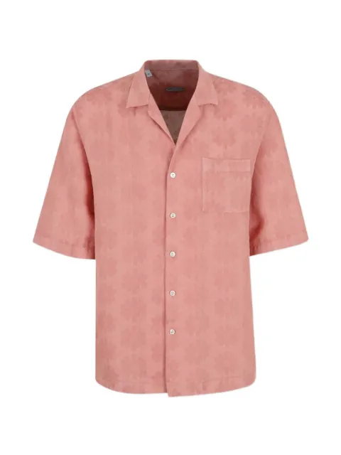 Vincenzo Di Ruggiero floral-jacquard short-sleeve shirt Pink LINUS150PE429