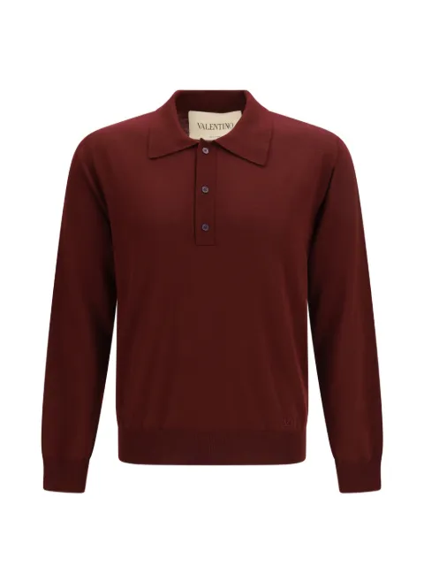 Valentino Garavani wool polo with VLogo embroidery Red VKP04UBH9